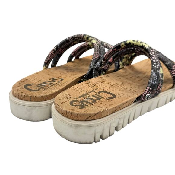 Circus by Sam Edelman Narina Faux Leather Bright Python Snake Platform Sandals - Picture 9 of 10